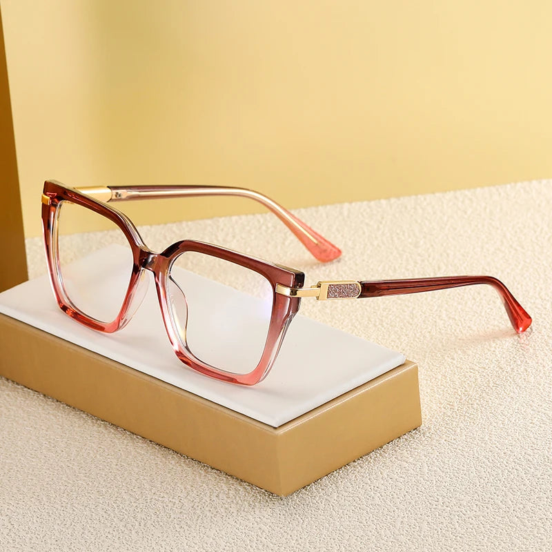 JMISUS Lightweight TR90 Butterfly Prescription Progressive Glasses Women Anti Blue Light Photochromic Square Optical Eyeglass