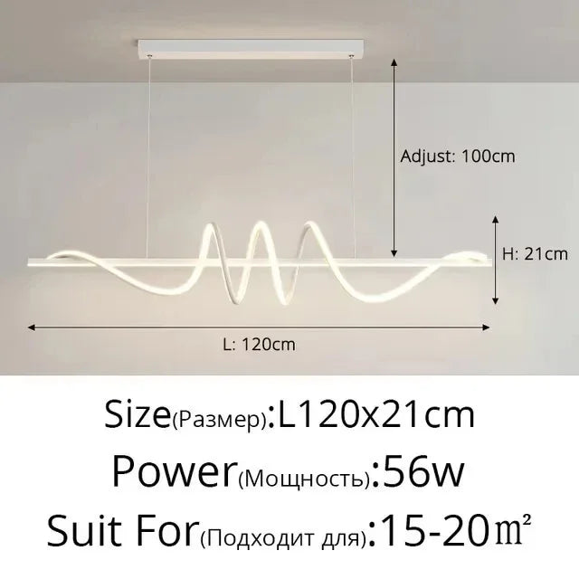 Minimalist Long Strip Restaurant Ceiling Chandelier Home Decor Bedroom Living Room Pendant Light Dining Table Bar Hanging Lamps