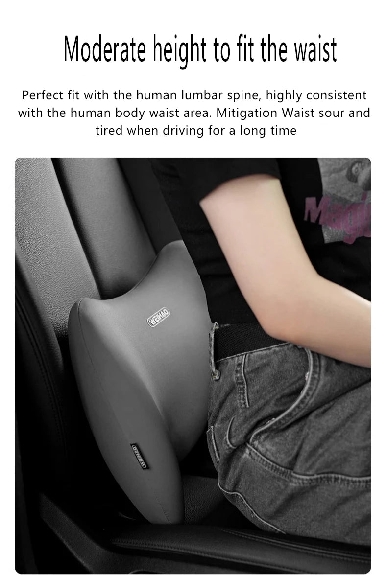 WEIHAO Car Memory Foam Neck Pillow Protection Lumbar Backrest Cushion Lumbar Cushion Car Headrest Cushion