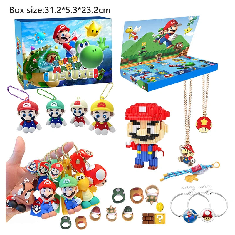 24pcs/Set Super Mario Advent Calendar Anime Action Figure PVC Model Dolls Christmas Calendar Toys For Children