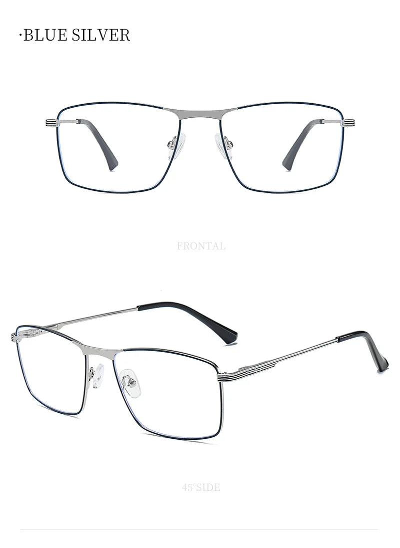 JMISUS 2025 Fashion Alloy Square Prescription Glasses Man Anti-Blue Light/Photochromic Myopia Eyewear Optical Eyeglasses