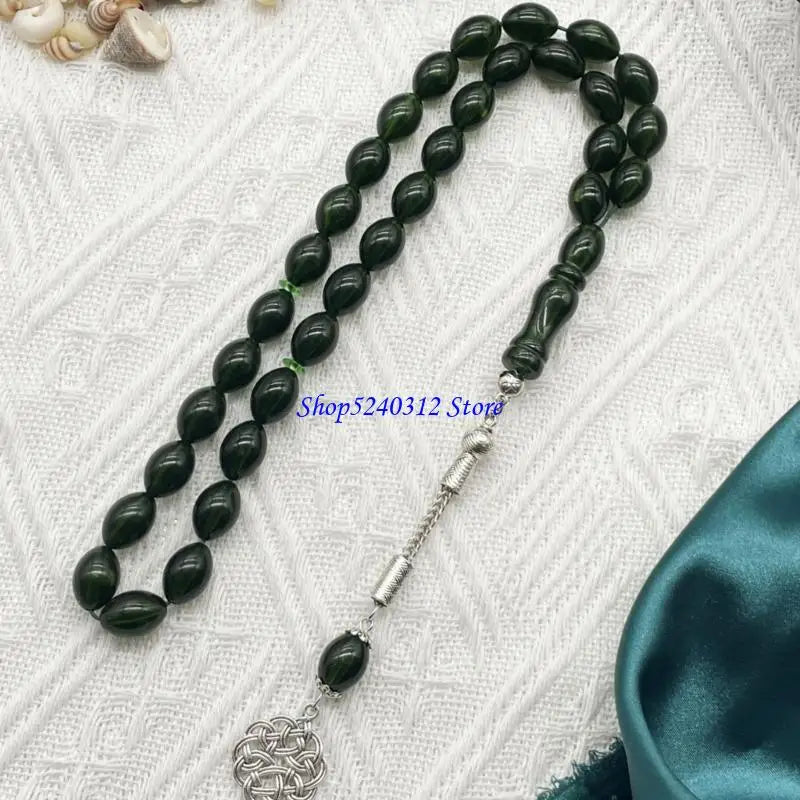 634C Handheld Muslims Prayer Beads 33 Ergonomic Beads Lightweight Tasbih Bracelet For Spiritual Reflection Worship Jewelry