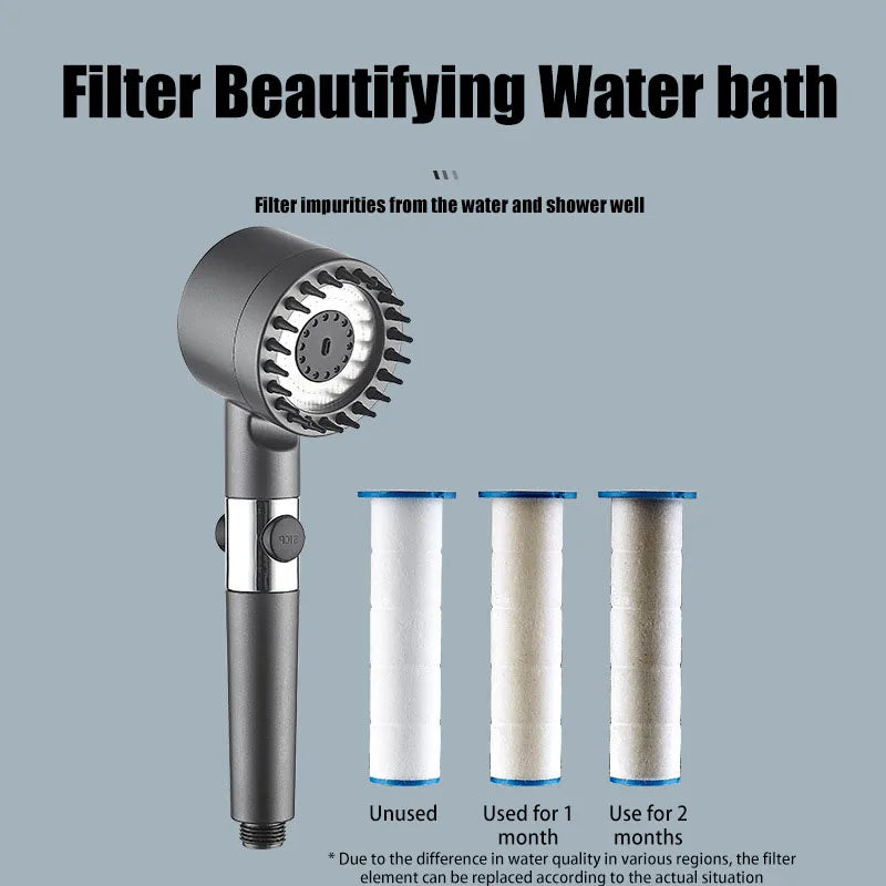 Shower filter four modes bathroom accessories head massage showerhead replete for shower heads knobs showers parts fixture home