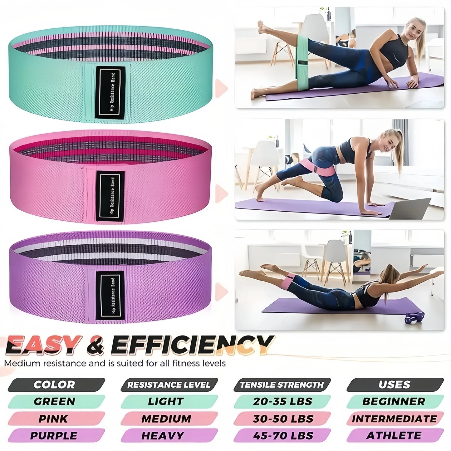 10-Piece Pilates Loops Yoga Kit, Stretch Belt Yoga Ball Rally Belt - Fitness Equipment for Stretching, Shaping and Core Training