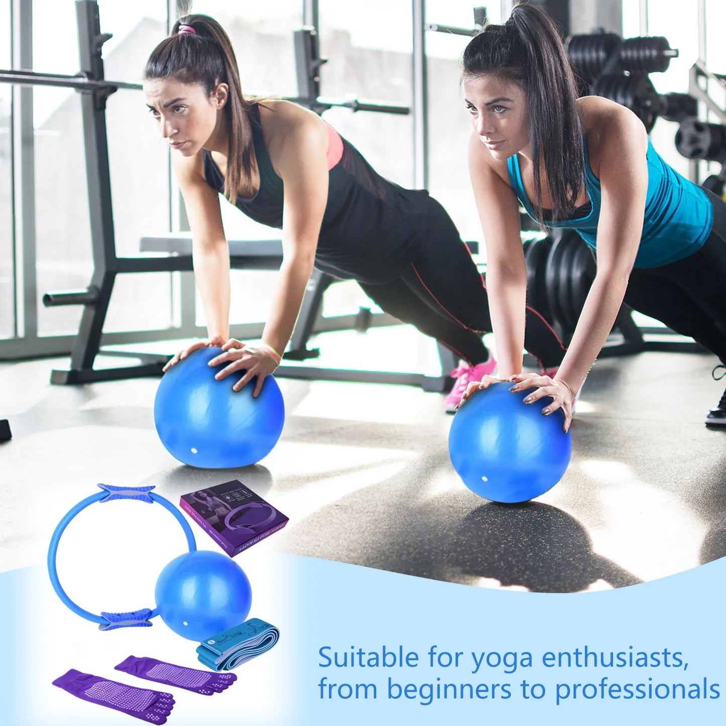 Yoga Pilates Circle Stretching Strap Elastic Resistance Ring Fitness Set Home Exercise Novice Yoga Equipment Accessories