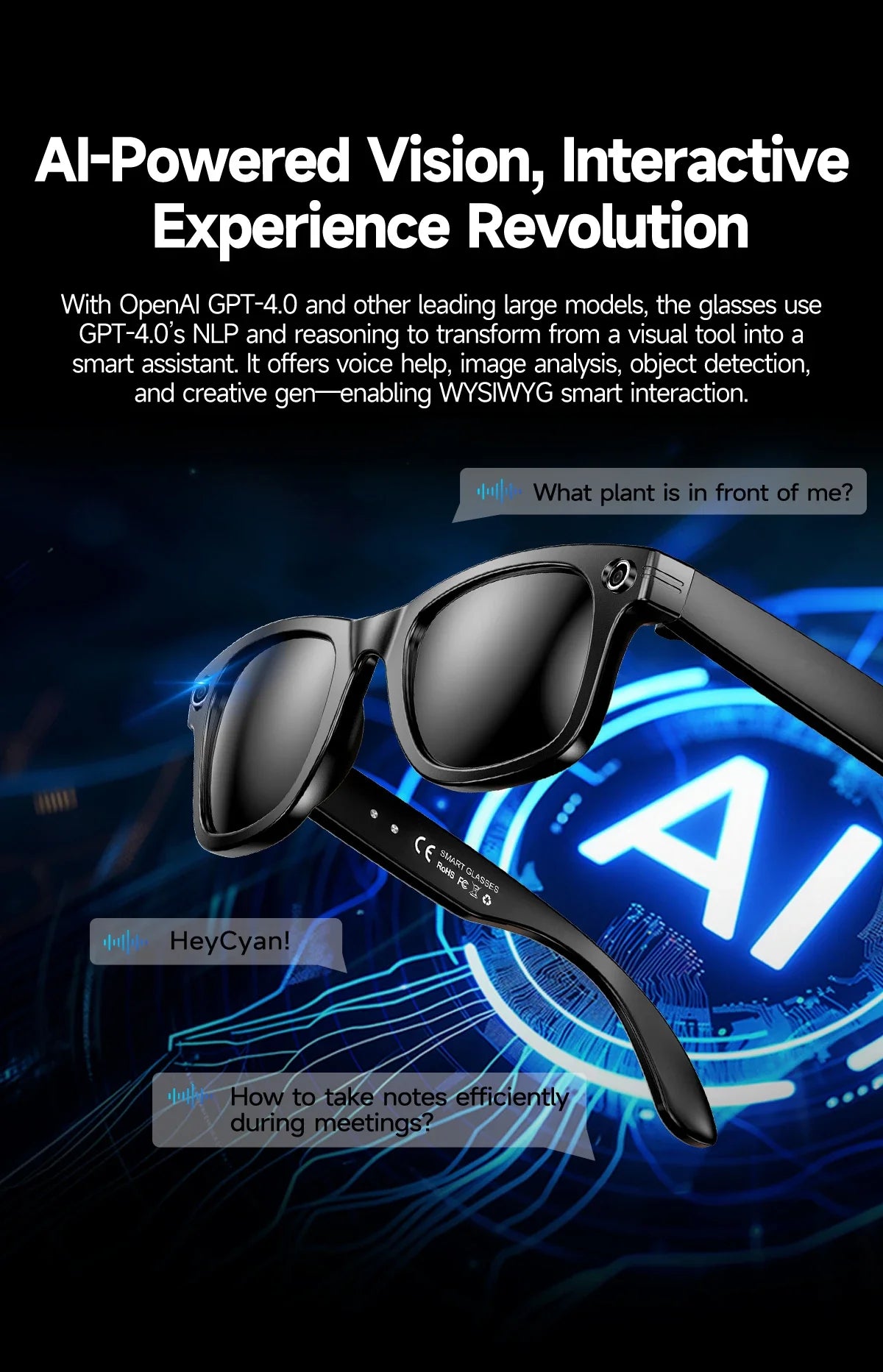 AI Smart Glasses with 8MP Camera Video Recording 100+ Languages Translation Sunglasses Bluetooth Call Music Play Men Women 2025